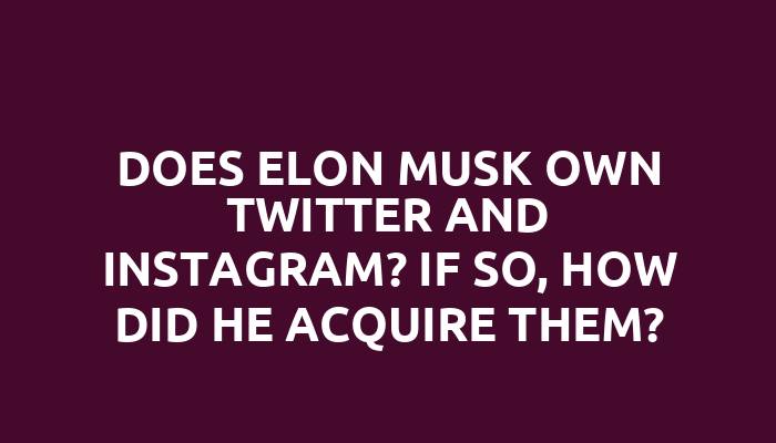 Does Elon Musk own Twitter and Instagram? If so, how did he acquire them?