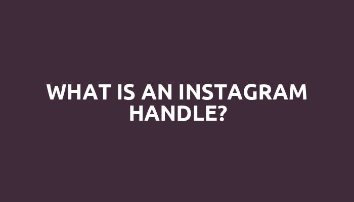 What is an Instagram handle?